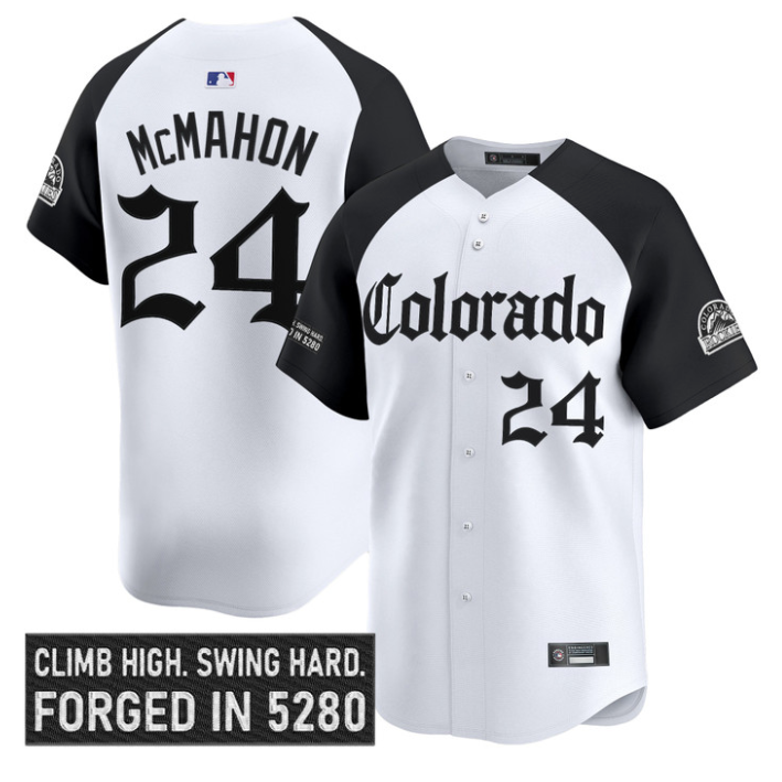 Ryan McMahon Jersey #24 Colorado Rockies Gothic Mile High Shadows Edition