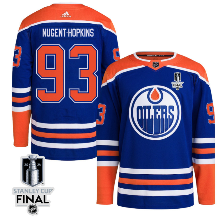 Ryan Nugent-Hopkins 93 Edmonton Oilers 2024 STANLEY CUP Final Home Primegreen Jersey Men, Royal
