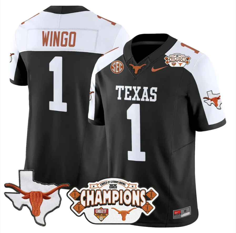 Ryan Wingo Jersey #1 Texas 2025 State Map Citrus Bowl Champions Stiched