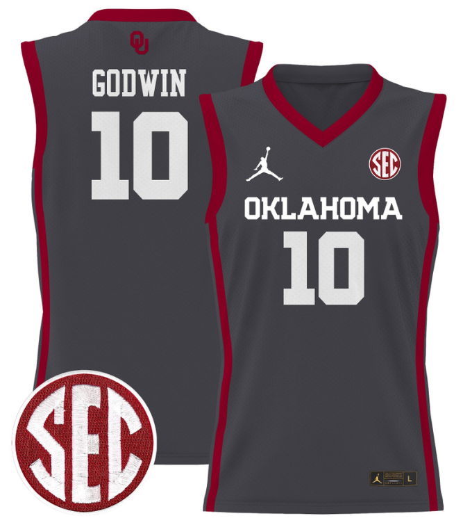 Sam Godwin Jersey #10 Oklahoma Sooners 2024 Lightweight Basketball Anthracite
