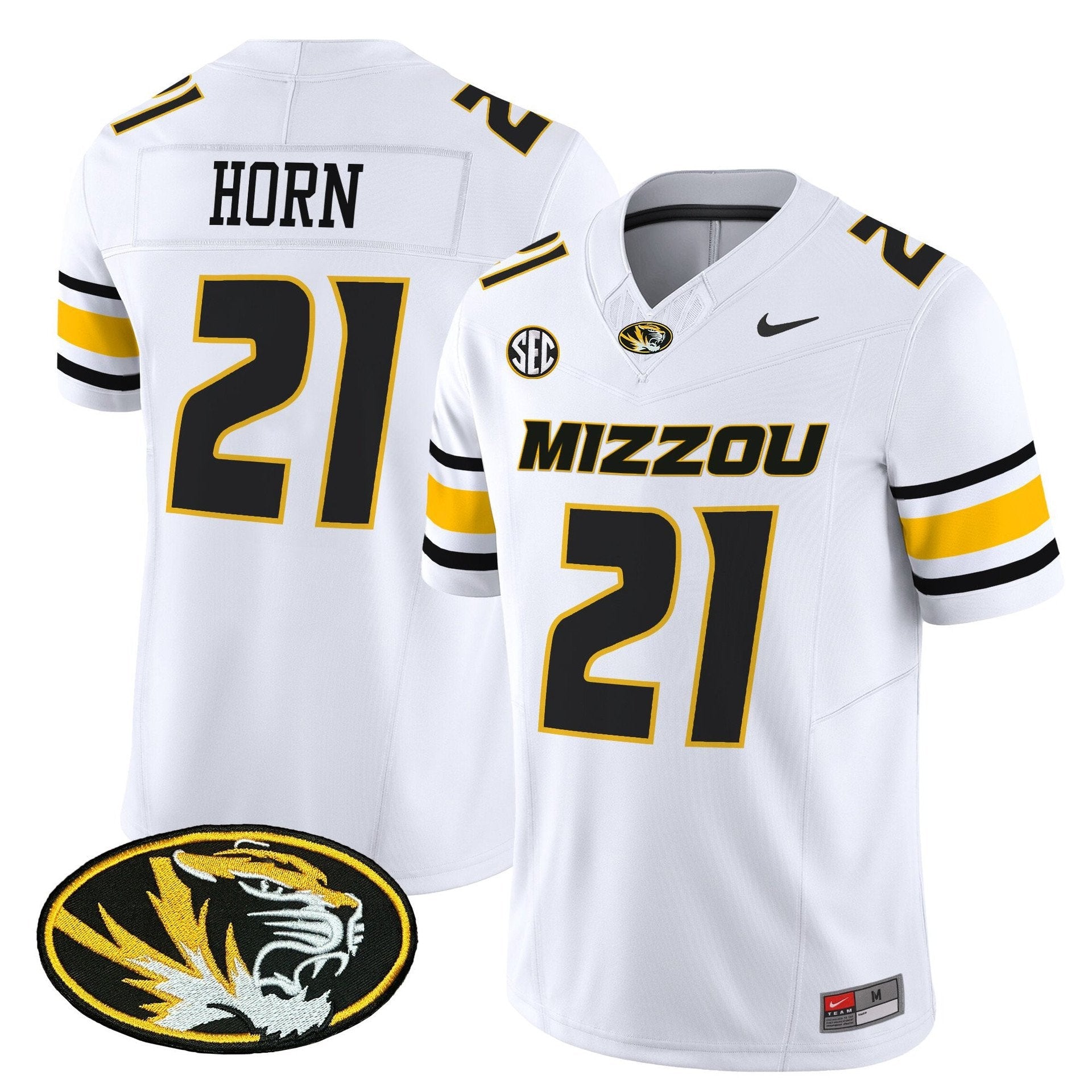 Sam Horn Jersey #21 Missouri Tigers 2025 Vapor Limited Stitched White