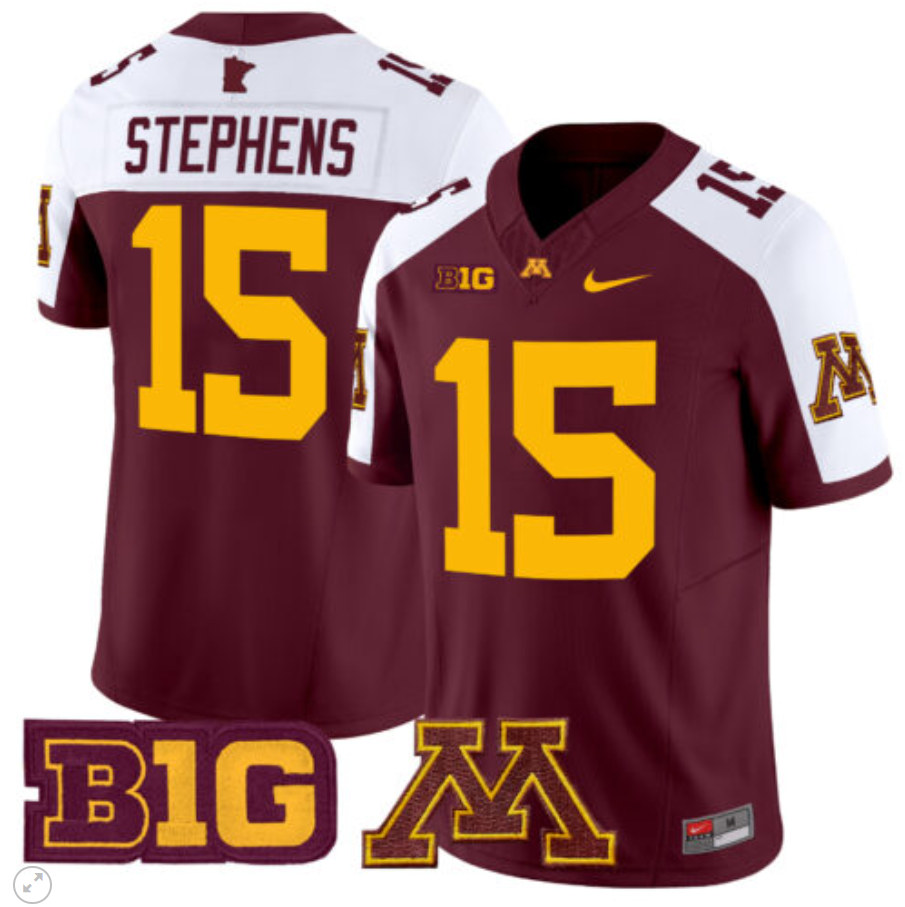 Sandy Stephens Jersey #15 Minnesota Golden Gophers Vapor Limited Football Maroon Alternate