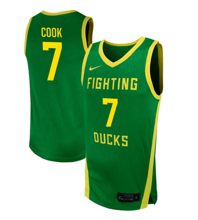 Supreme Cook Jersey #7 Oregon Ducks NIL Basketball Green