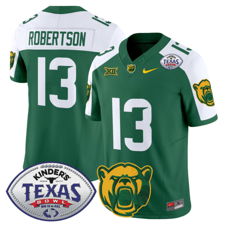Sawyer Robertson Jersey #13 Baylor Bears 2024 Texas Bowl Football Green Alternate