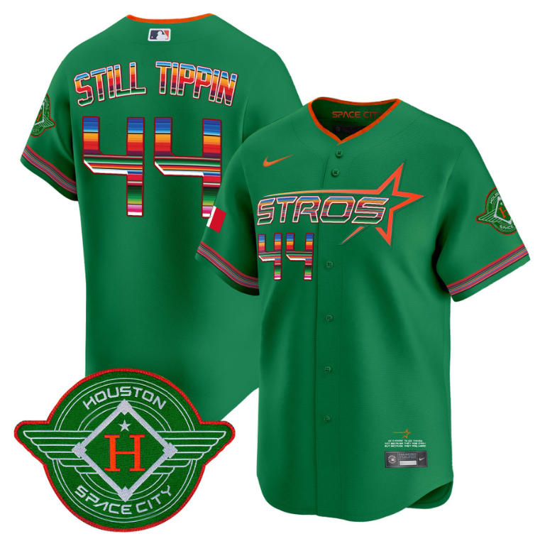 Still Tippin Jersey #44 Astros 2025 City Connect Mexico Vapor Premier Limited Stitched Green