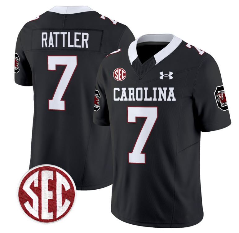 Spencer Rattler Jersey #7 South Carolina Gamecocks Football 1980 Throwback Vapor Limited Black