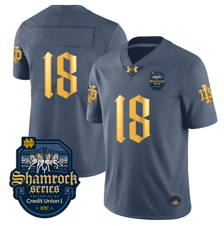 Steve Angeli Jersey #18 With Name Notre Dame Fighting Irish 2024 Shamrock
