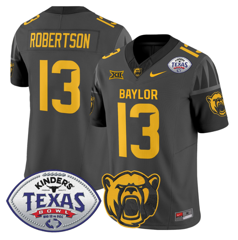 Sawyer Robertson Jersey #13 Baylor Bears 2024 Texas Bowl Football Stitched Black