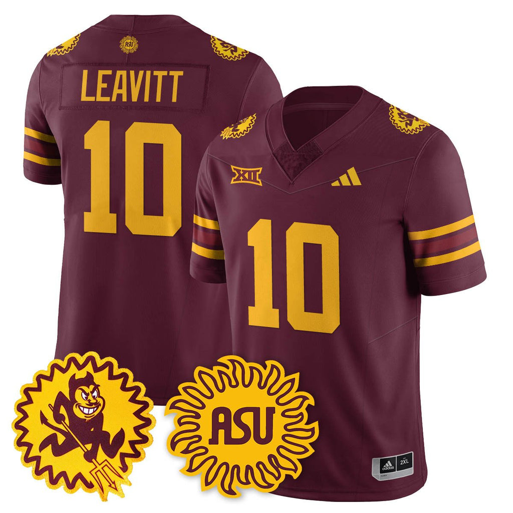 Sam Leavitt Jersey #10 Arizona State Sun Devils 1975 Throwback Stitched Maroon