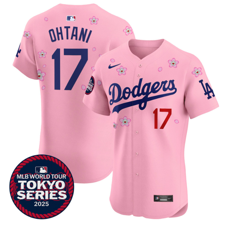 Shohei Ohtani Jersey #17 Dodgers Tokyo Series 2025 Vapor Premier Elite Stitched Cherry Blossom
