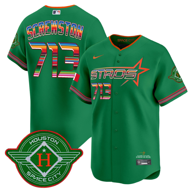 Screwston Jersey #713 Astros 2025 City Connect Mexico Vapor Premier Limited Stitched Green