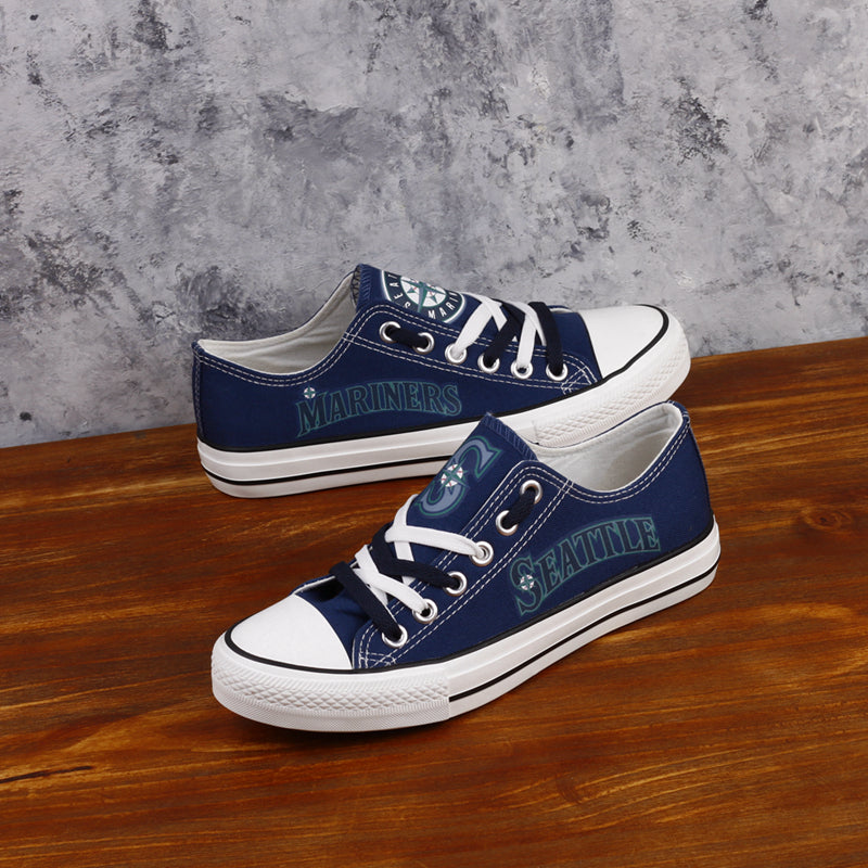 Seattle Mariners Limited Print MLB Baseball Fans Low Top Canvas Shoes Sport Sneakers T-DAC85L