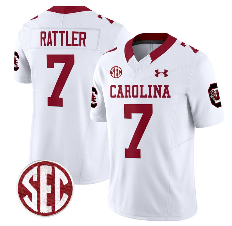 Spencer Rattler Jersey #7 South Carolina Gamecocks Football 1980 Throwback Vapor Limited White