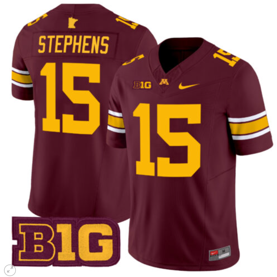 Sandy Stephens Jersey #15 Minnesota Golden Gophers Vapor Limited Football Maroon