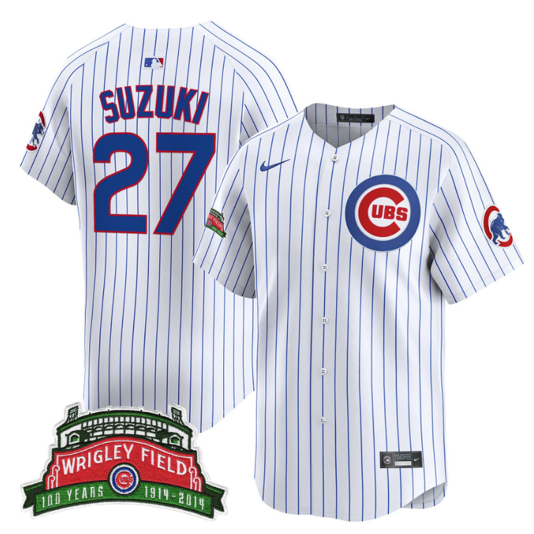 Seiya Suzuki Jersey #27 Chicago Cubs Wrigley Field Style Vapor Premier Limited Stitched Pinstripe