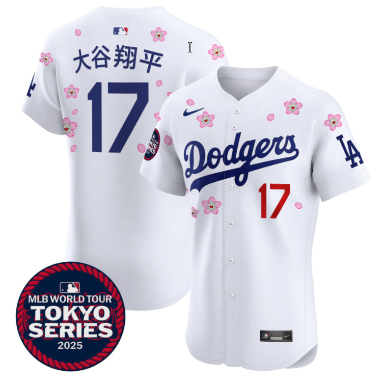 Shohei Ohtani (Kanji) Jersey #17 Dodgers Tokyo Series 2025 Vapor Premier Elite Stitched White