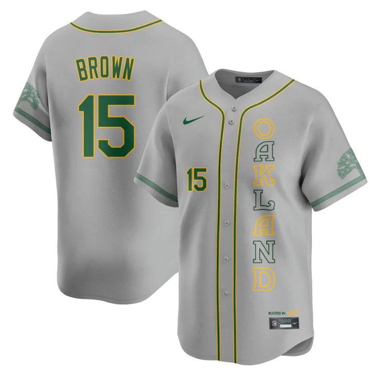 Seth Brown Jersey #15 Oakland Athletics City Connect Concept Stitched Gray