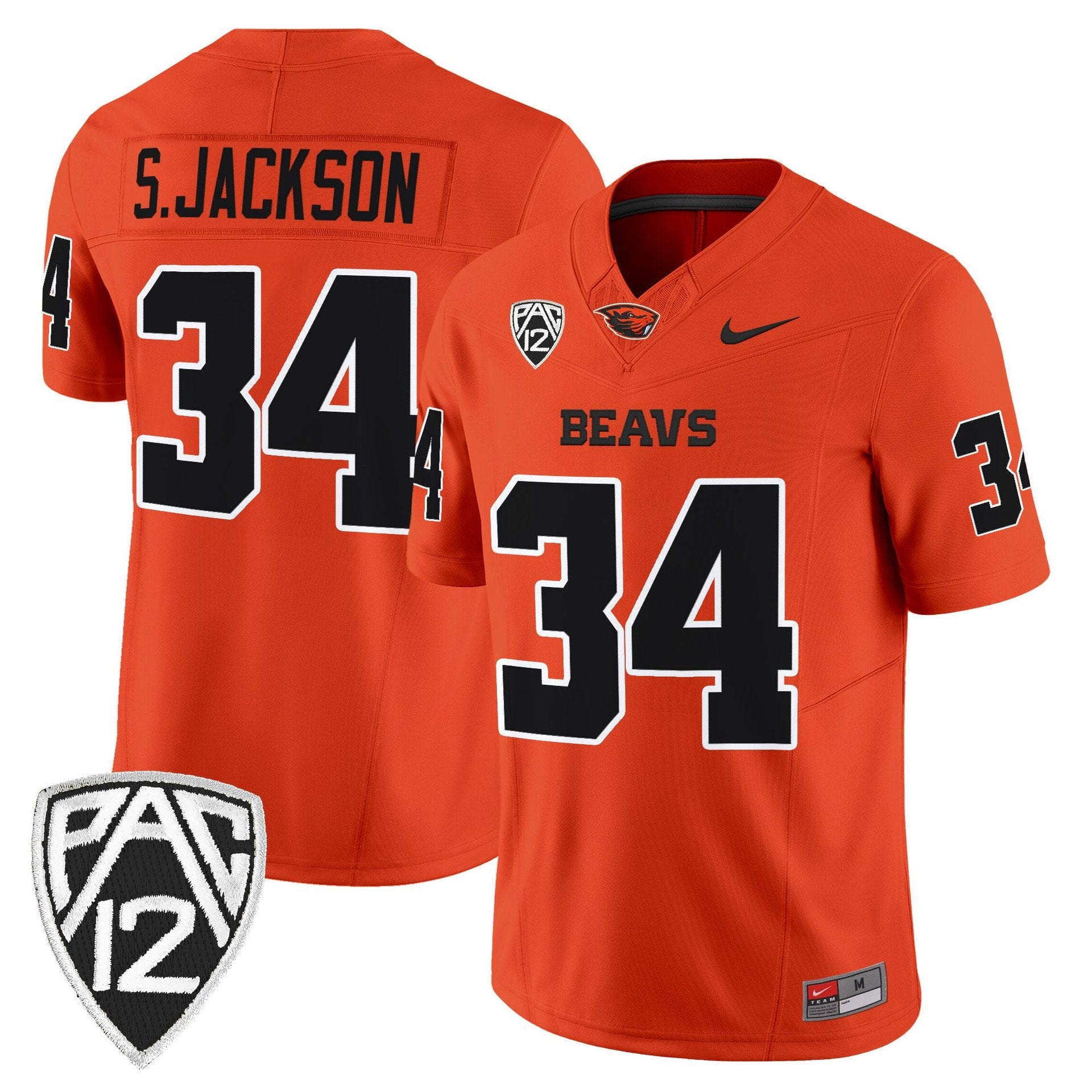 Steven Jackson Jersey #34 Oregon State Beavers 2025 Limited Stitched Orange