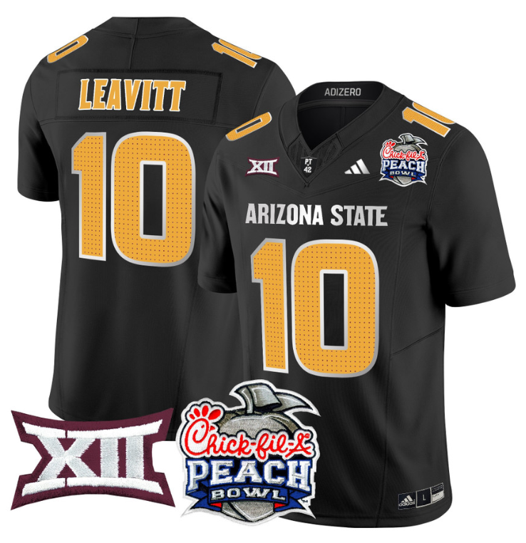 Sam Leavitt Jersey #10 Arizona State Sun Devils 2025 Peach Bowl Black