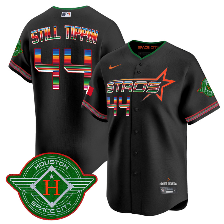 Still Tippin Jersey #44 Astros 2025 City Connect Mexico Vapor Premier Limited Stitched Black