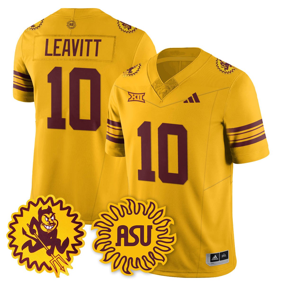 Sam Leavitt Jersey #10 Arizona State Sun Devils 1975 Throwback Stitched Gold