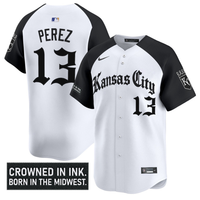 Salvador Perez Jersey #13 Kansas City Royals Gothic Crown Edition Vapor Stitched Alternate