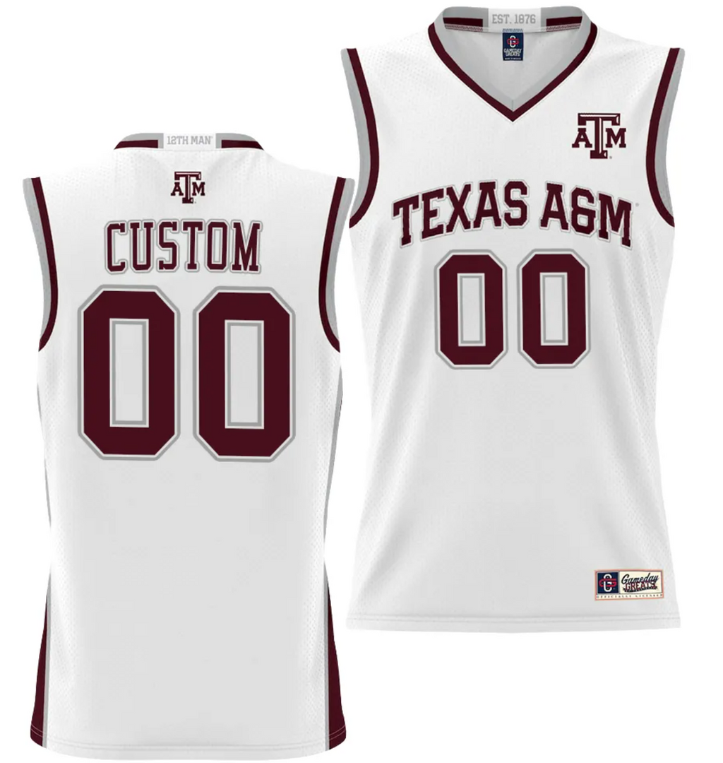 Spencer Johnson Jersey #20 Custom Texas Aggies Jersey Name and Number NIL College Basketball Jersey Lightweight White