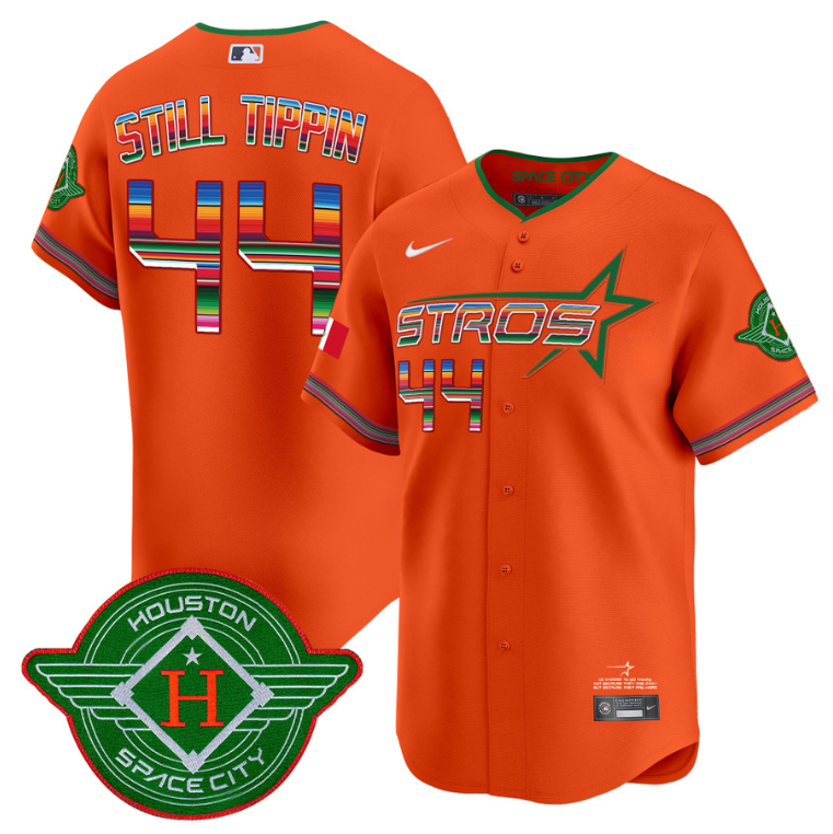 Still Tippin Jersey #44 Astros 2025 City Connect Mexico Vapor Premier Limited Stitched Orange