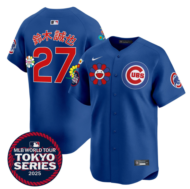 Seiya Suzuki (Kanji) Jersey #27 Chicago Cubs Tokyo Series 2025 Vapor Limited Stitched Royal