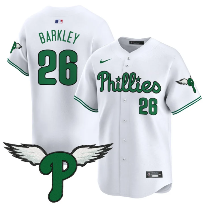 Saquon Barkley Jersey #26 Philadelphia Phillies 2025 Vapor Premier Limited Stitched White