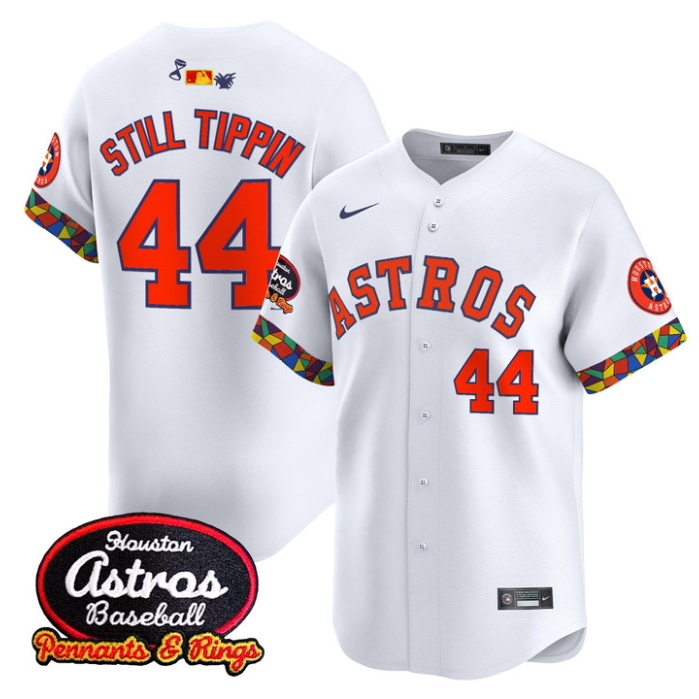 Still Tippin Jersey #44 Houston Astros x El Tiempo Cantina Vapor Premier Limited Stitched White