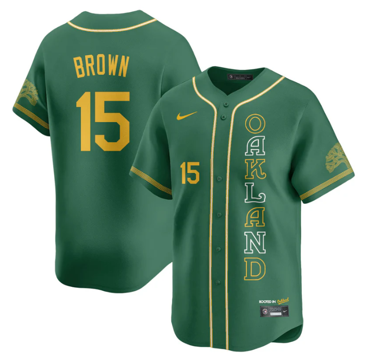 Seth Brown Jersey #15 Oakland Athletics City Connect Concept Stitched Green