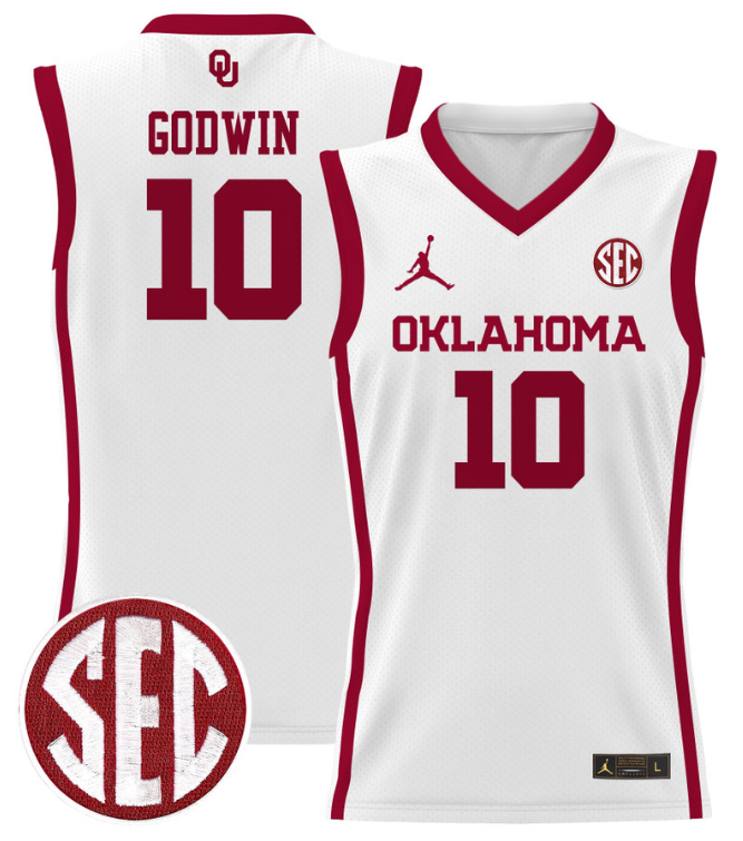 Sam Godwin Jersey #10 Oklahoma Sooners 2024 Lightweight Basketball White