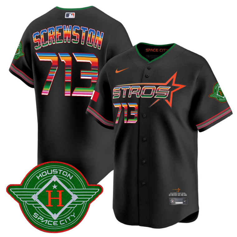 Screwston Jersey #713 Astros 2025 City Connect Mexico Vapor Premier Limited Stitched Black