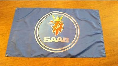 Saab Car Racing Sport Green Flag 3X5 Ft Polyester Banner USA 90x150cm