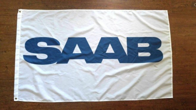 Saab Car Racing Sport White Flag 3X5 Ft Polyester Banner USA 90x150cm