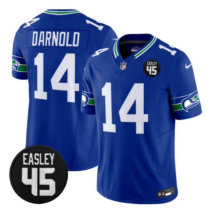 Sam Darnold Jersey #14 Kenny Easley Memorial Patch Limited Stitched