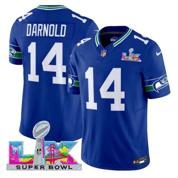 Sam Darnold Jersey #14 Seahawks Super Bowl LX Vapor Limited Stitched