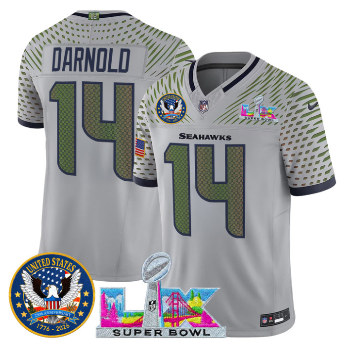 Sam Darnold Jersey #14 Super Bowl LX United States 250th Patch Stitched
