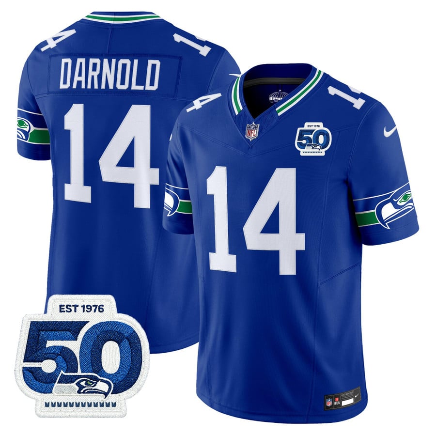 Sam Darnold Jersey #14 Throwback 50th Anniversary Patch Stitched