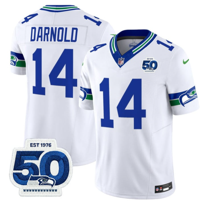 Sam Darnold Jersey #14 Throwback 50th Anniversary Patch Stitched