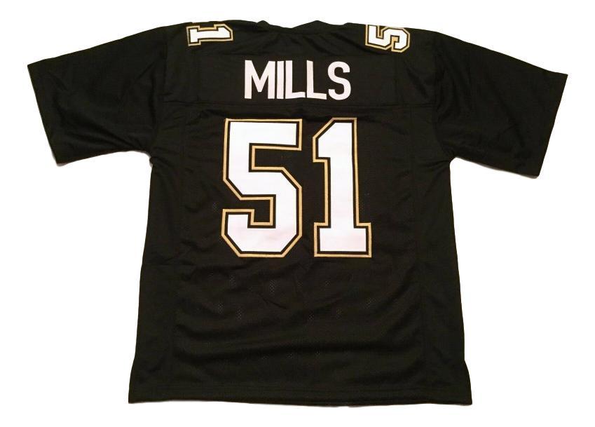 Sam Mills CUSTOM STITCHED Unsigned Football Jersey Black