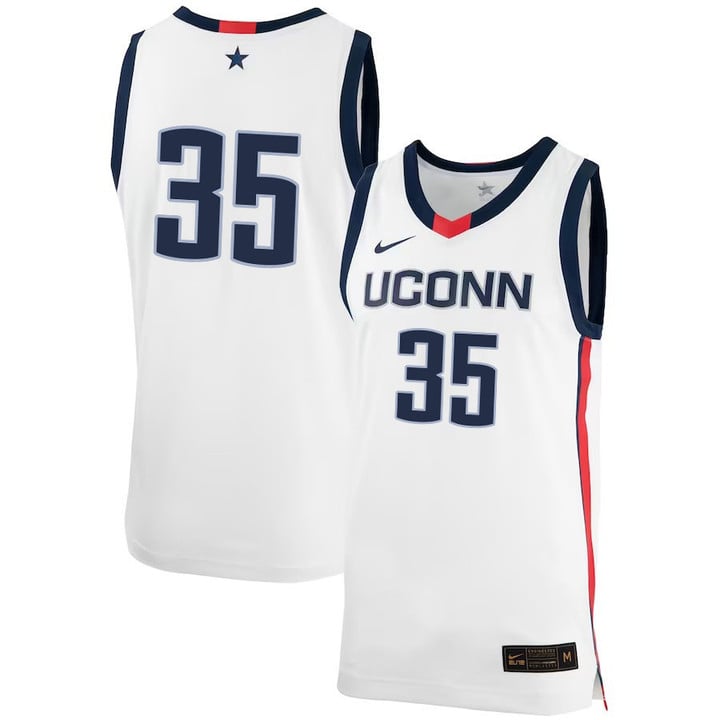 Samson Johnson Jersey UConn Huskies College Basketball White #35
