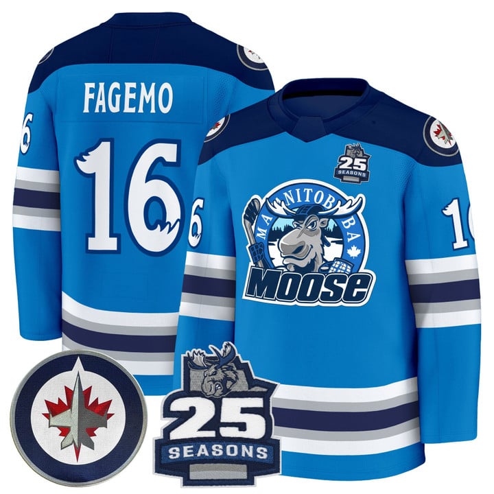 Samuel Fagemo Jersey #16 Manitoba Moose 2025 Premium All Stitched