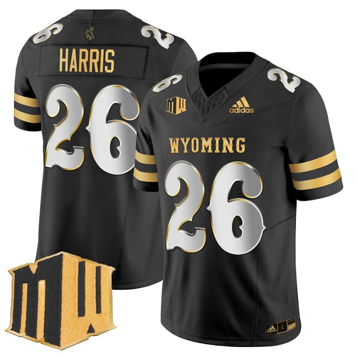 Samuel Harris Jersey #26 Wyoming Cowboys 2025 Gold Vapor Stitched