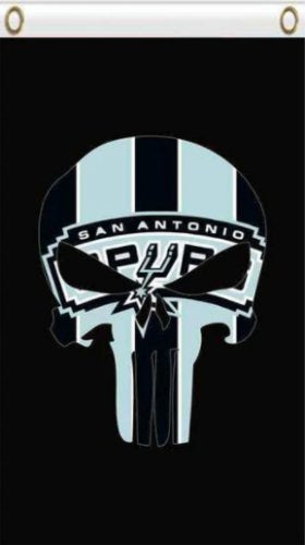 San Antonio Spurs Skull Flag 3X5Ft Polyester Banner USA Digital Print