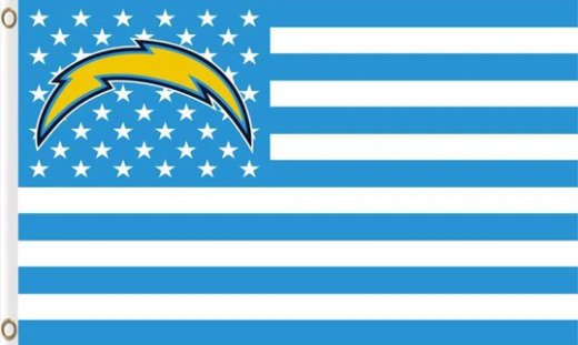 San Diego Chargers Star & Strips Flag 3X5 Ft Polyester Banner USA 90x150cm