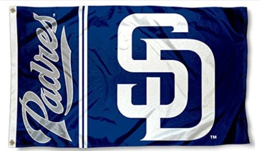 San Diego Padres America Flag 3X5Ft Banner USA Polyester with Brass Grommets