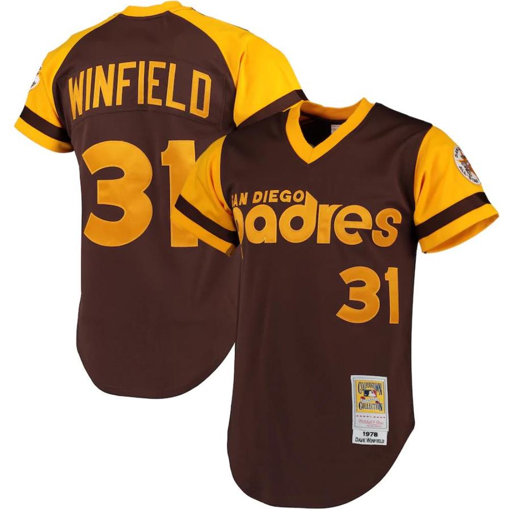San Diego Padres Dave Winfield Brown 1978 Throwback Pullover Jersey