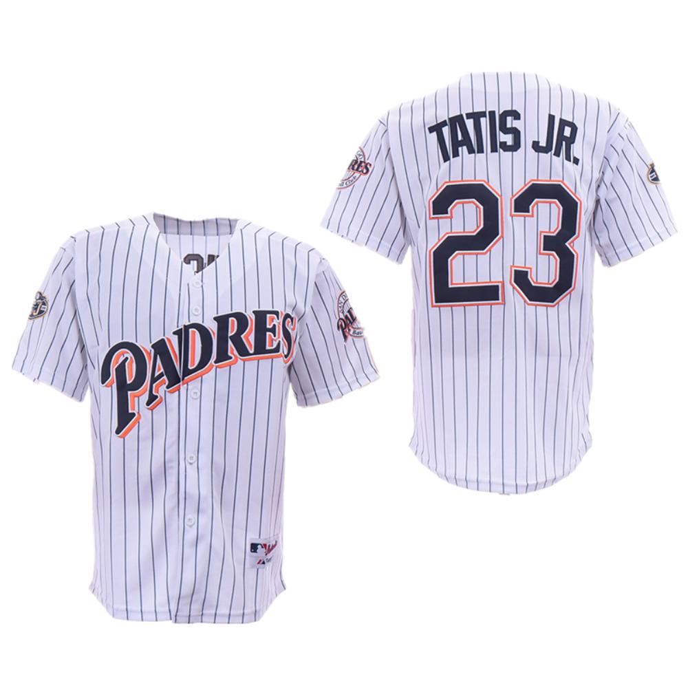 San Diego Padres Fernando Tatis Jr White Throwback Jersey
